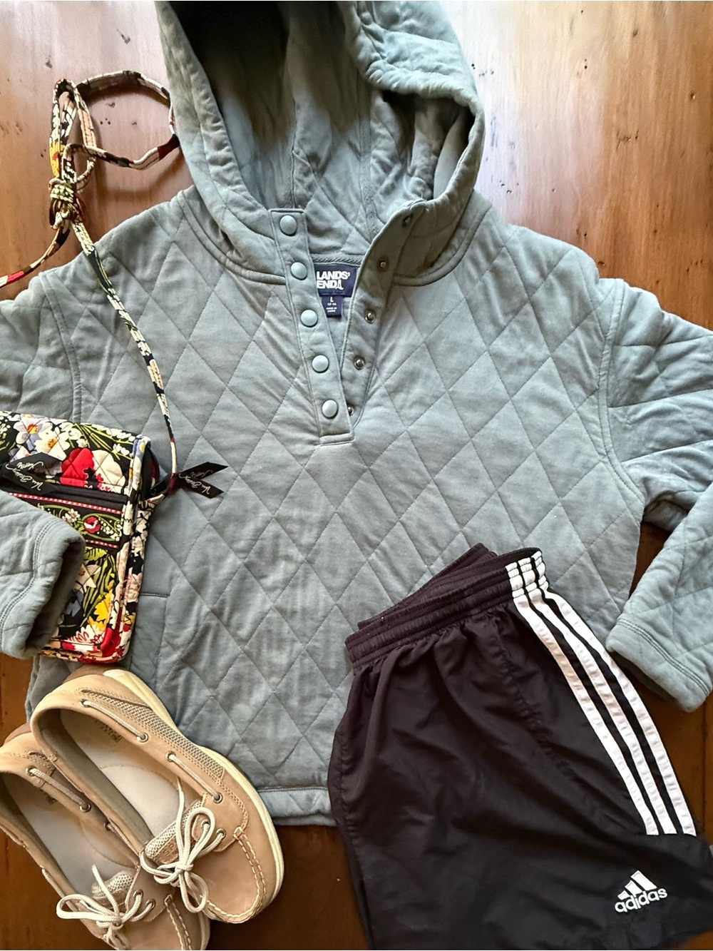 Granola Girl Outdoorsy Adventure Mountain Quilted Long Sleeve Hooded Sweatshirt